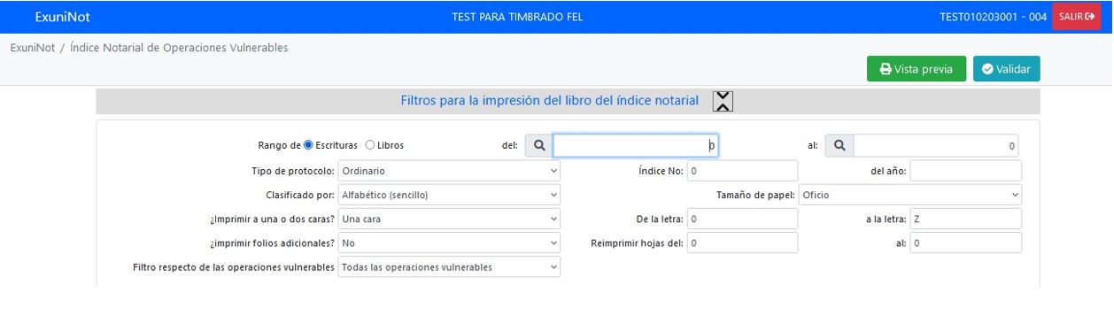 Índice de actividades vulnerables de la UIF